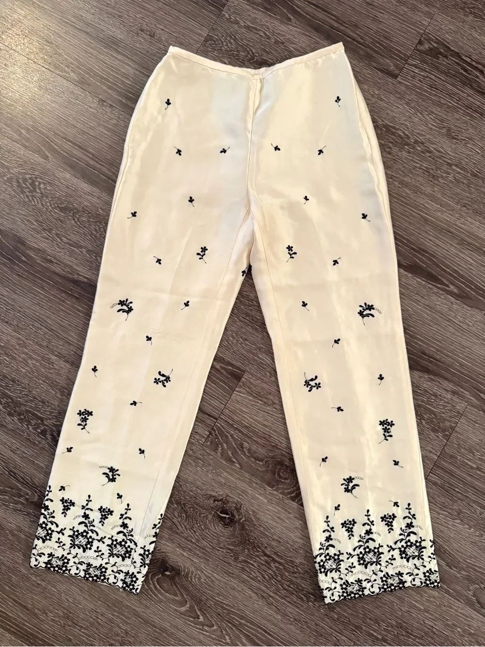 Ann Taylor Vintage Silk Embroidered Pants